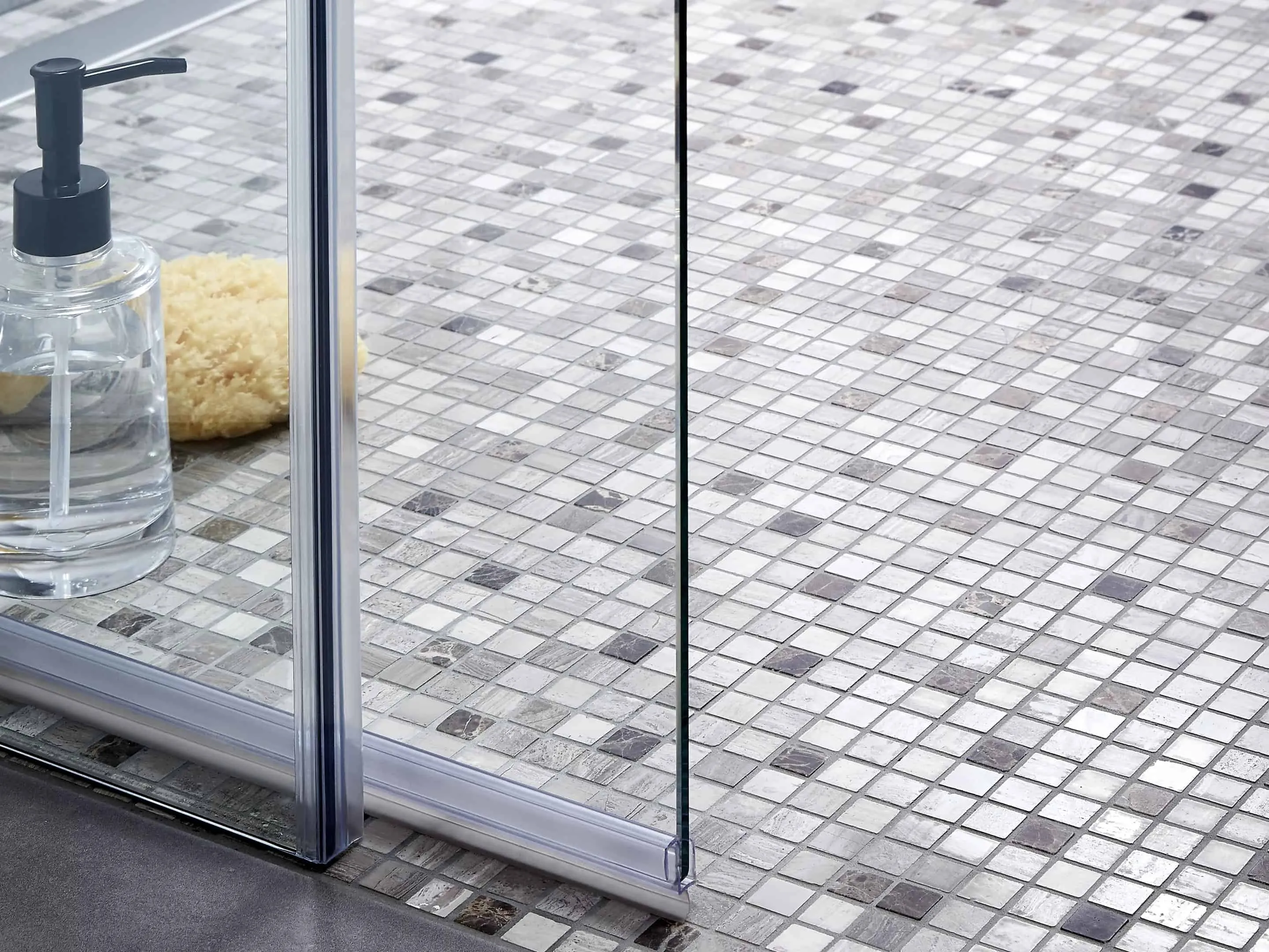 Mosaic shower floor tiles