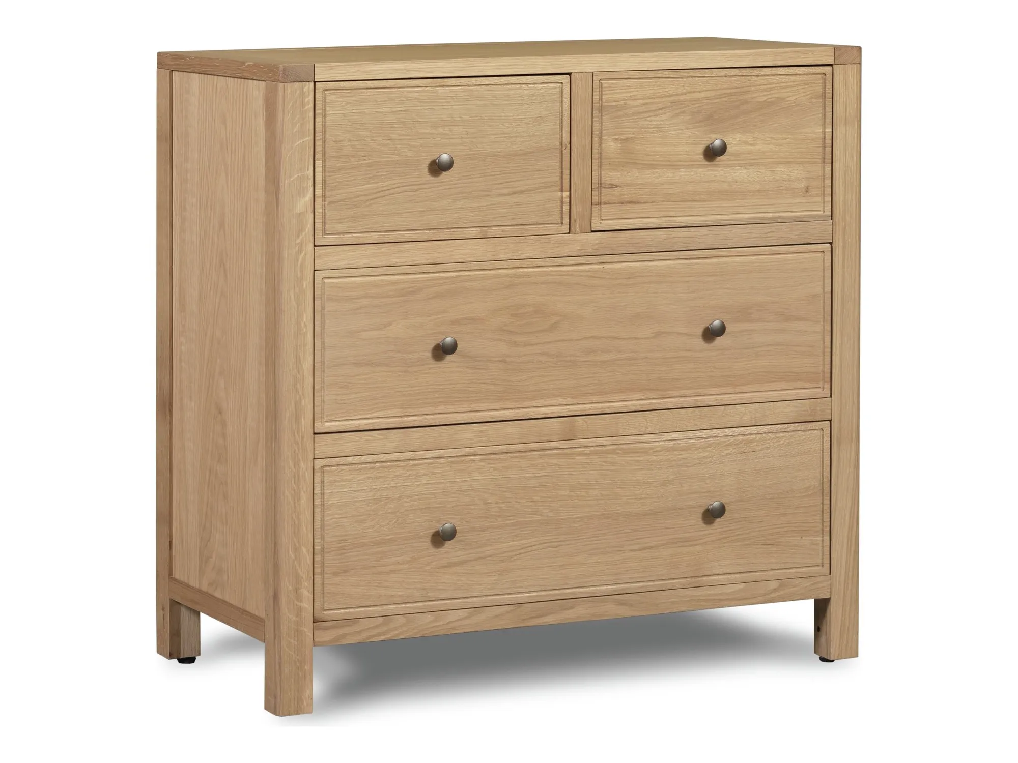Oak 2+2 drawer chest
