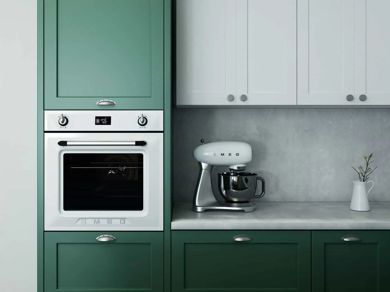 green kitchen cupboard doors