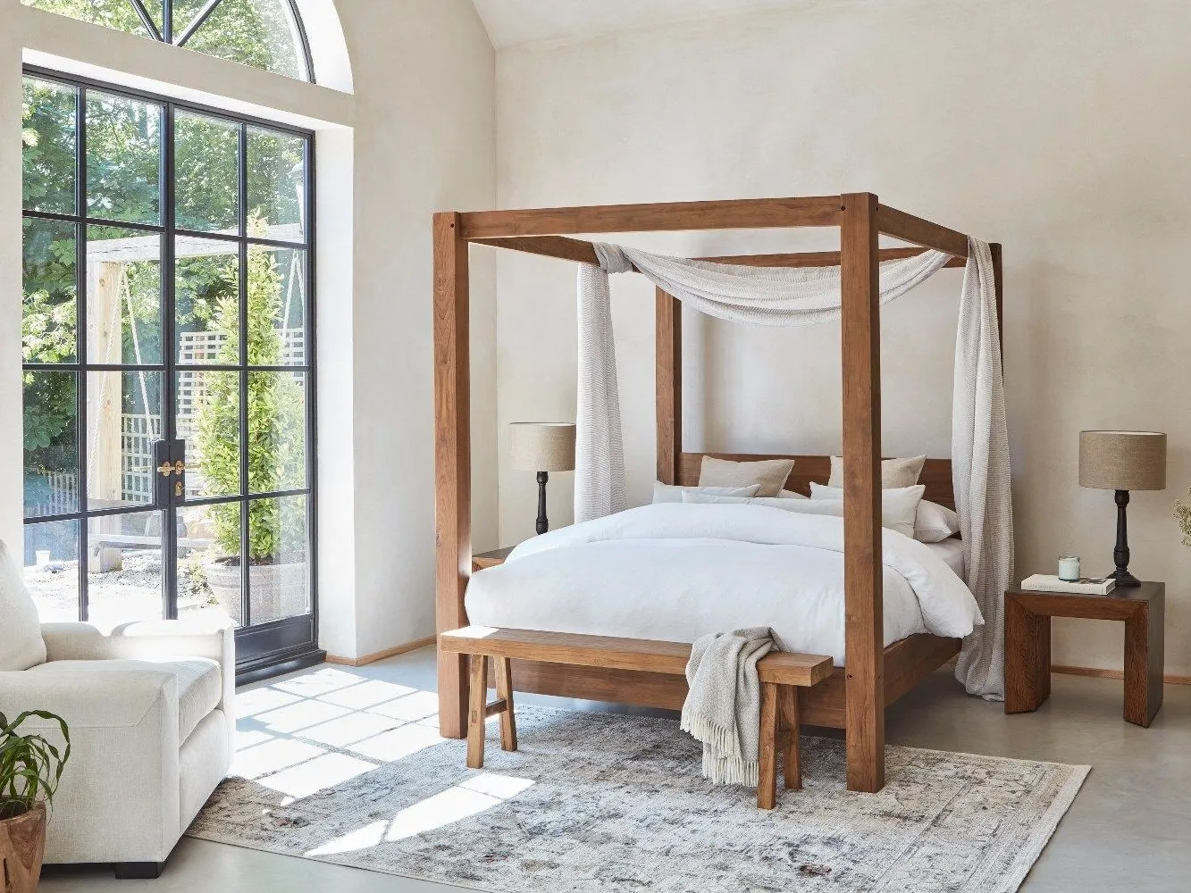 Teak 4 poster bed
