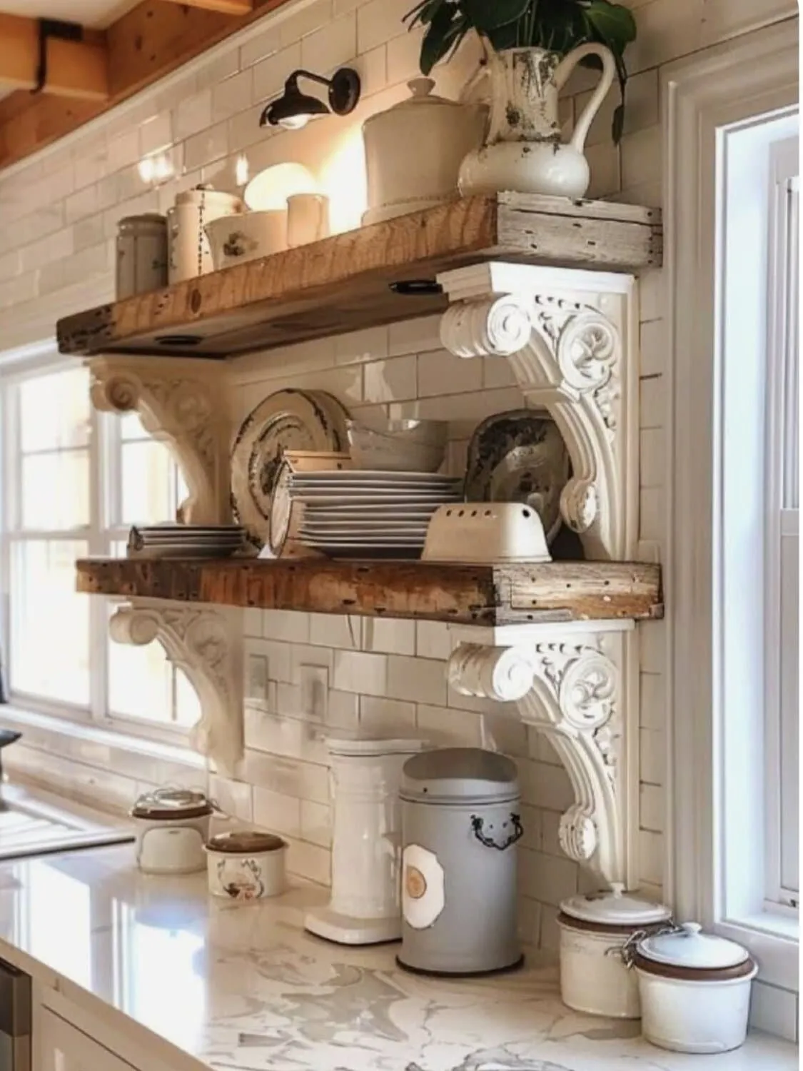 Decorative corbel shelves