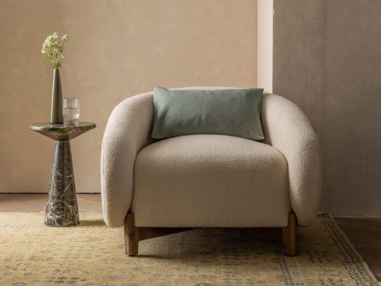 Natural boucle chair