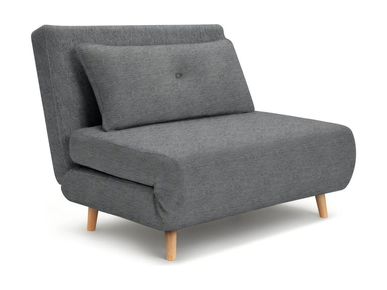 Grey fabric chair bed