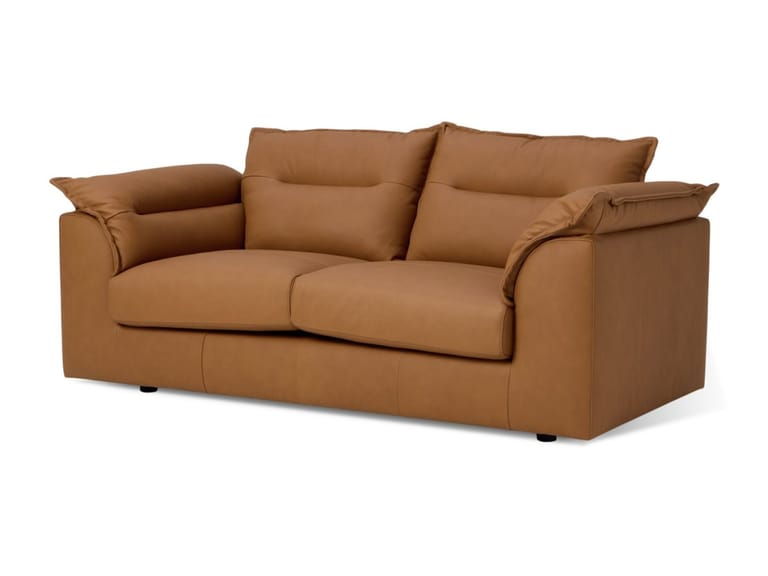 Tan leather sofa