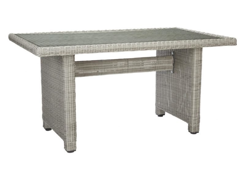 Rectangular wicker dining table