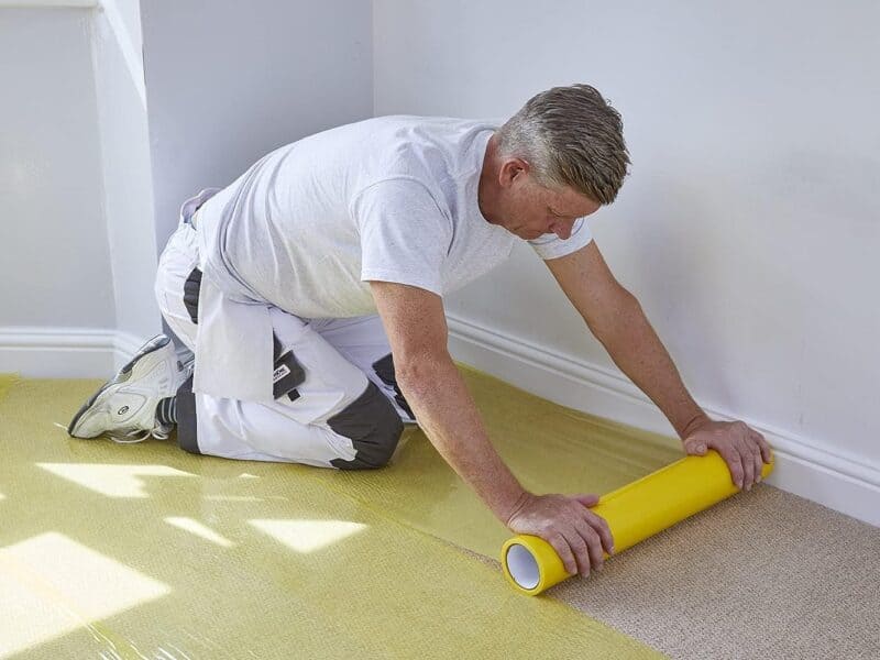 Adhesive floor protection