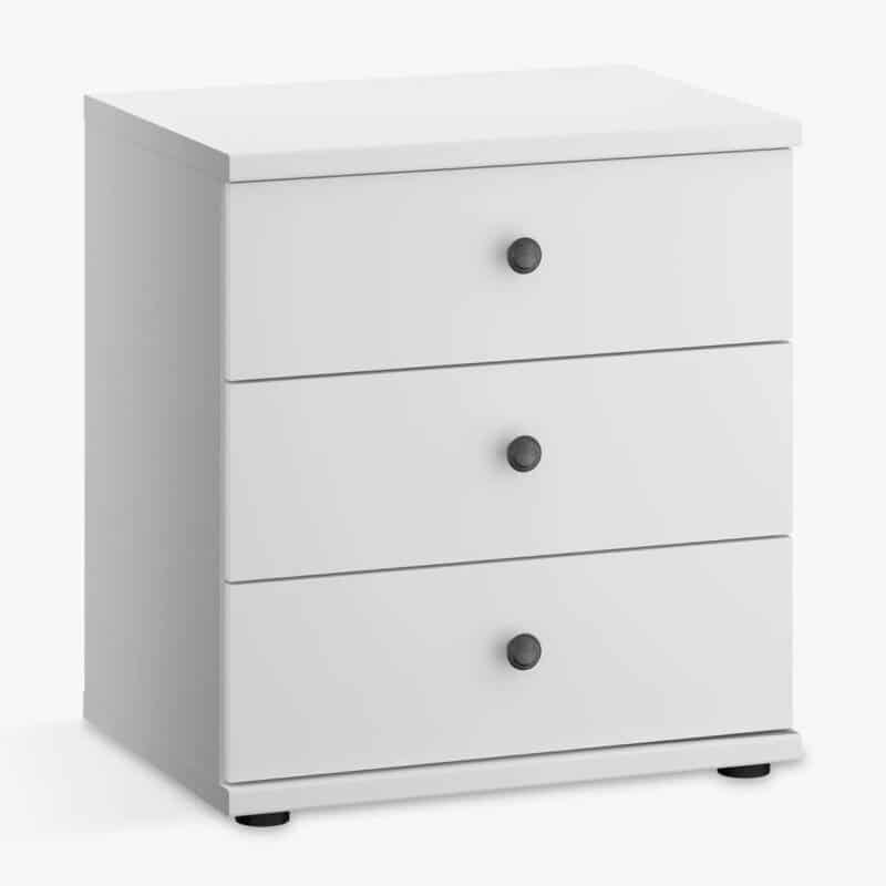 White 3-drawer chest