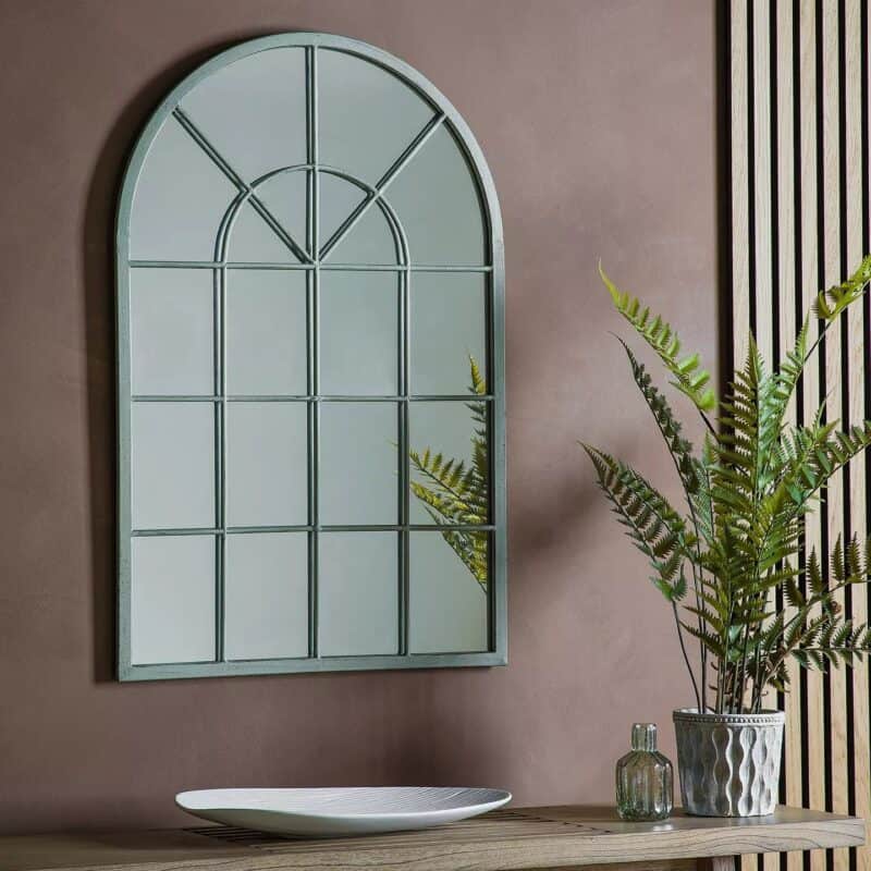 Arched window style mirror