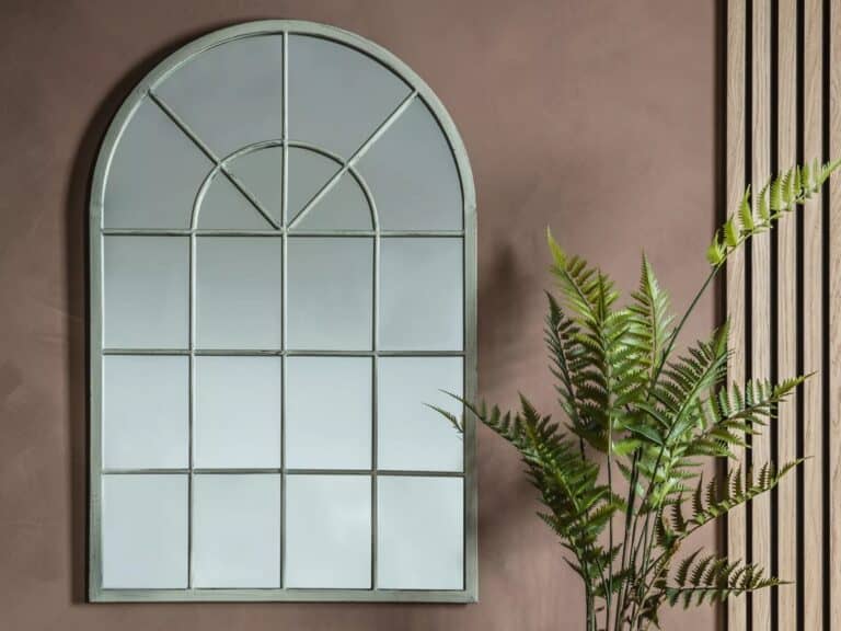 Arched window-style mirror