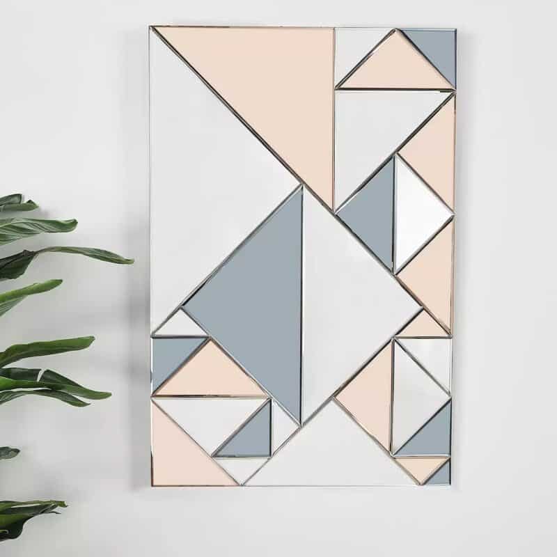 Geometric pattern wall mirror