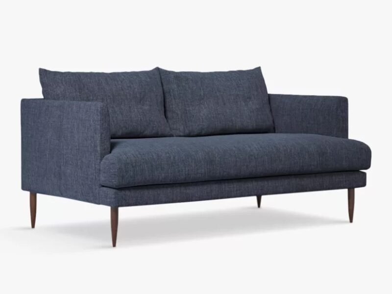 Navy fabric 2-seater sofa