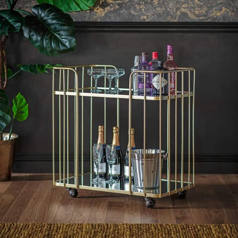 Champagne coloured bar cart