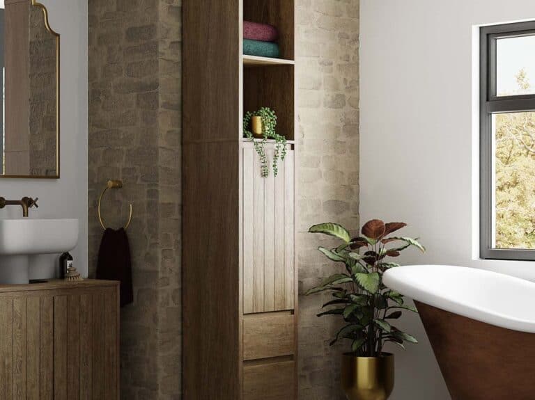 Mango finish bathroom units