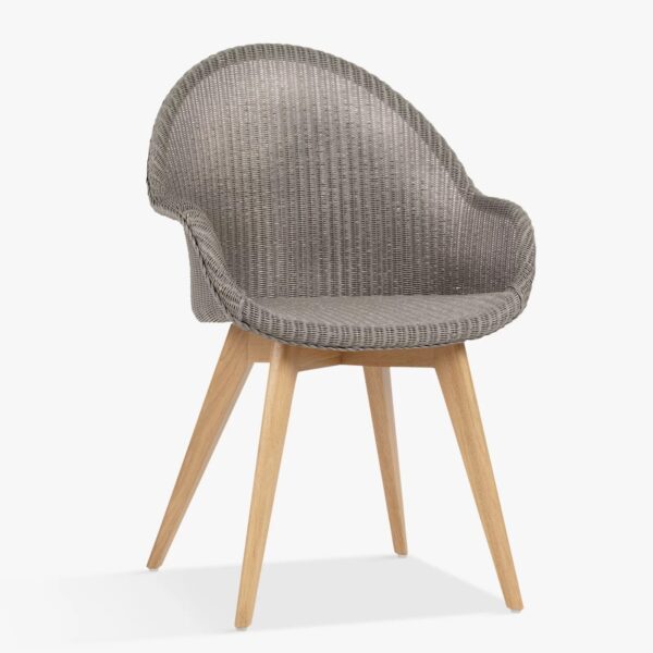 Quartz grey rattan dining chair