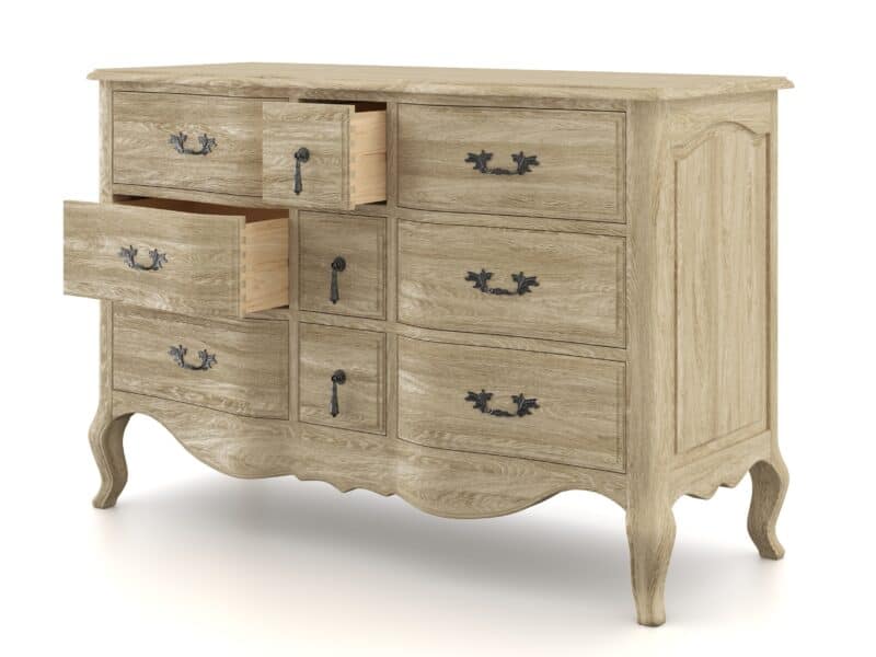 Pale oak 6-drawer chest