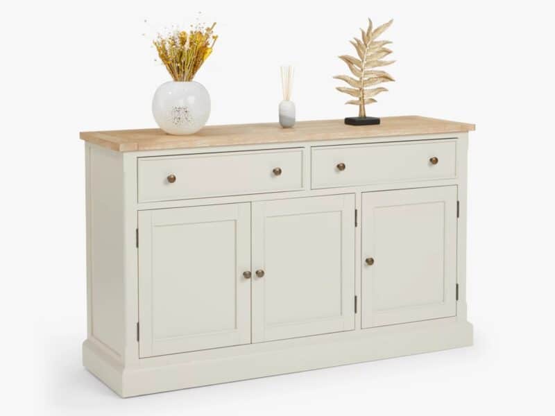 Cream-painted sideboard with oak top