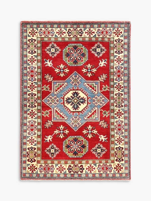 Bold red oriental pattern rug