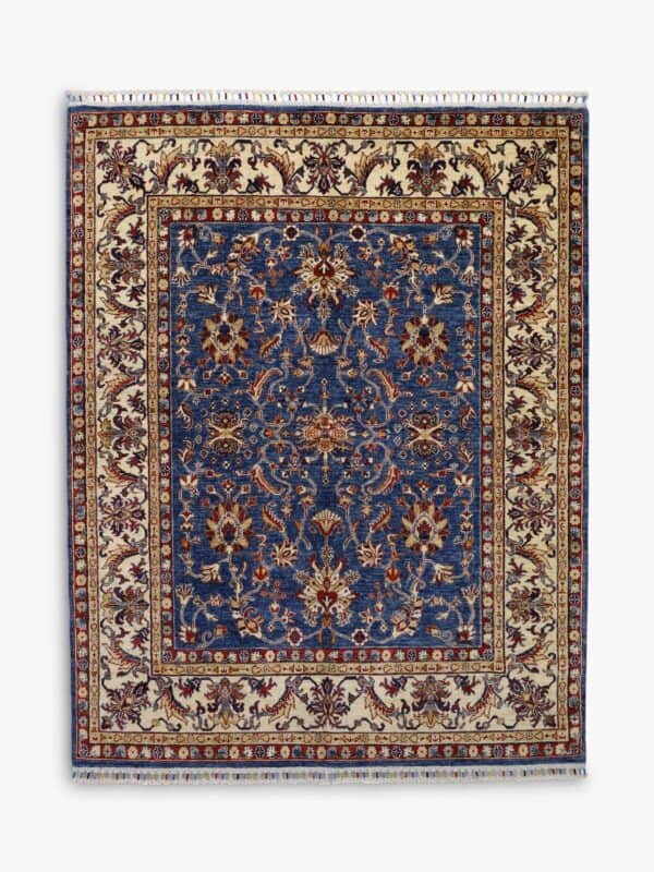 Dark blue oriental pattern rug