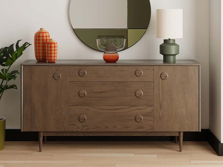 Retro style ash finish sideboard