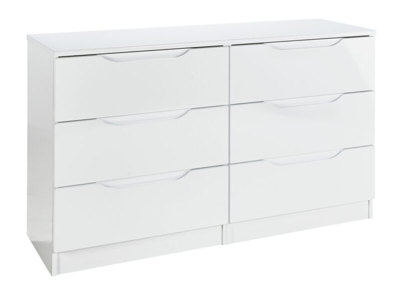 6-drawer white gloss chest