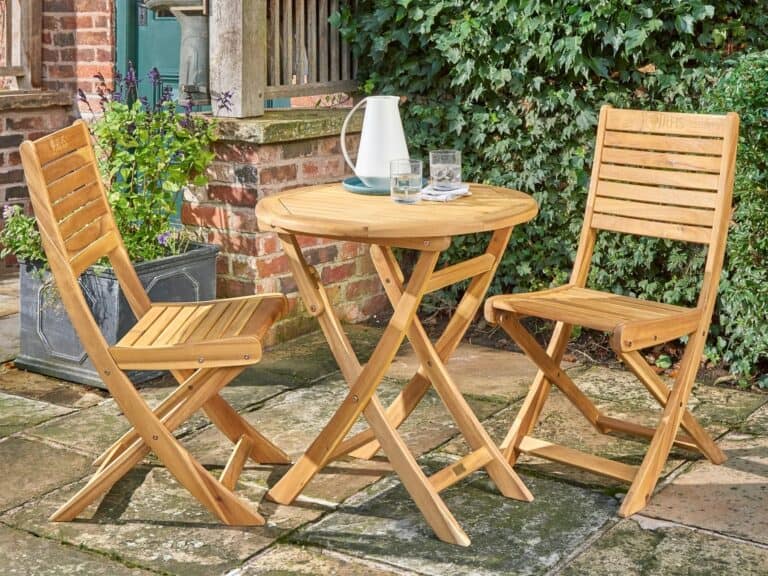 Natural wooden bistro set