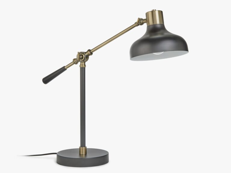 Black balancing arm table lamp