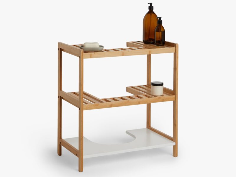 Bamboo undersink storage shelves