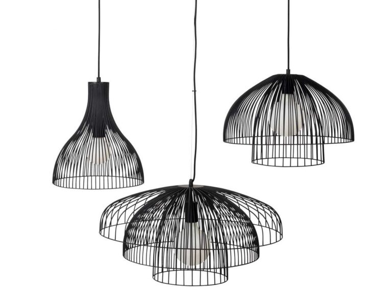 Black wire frame light shades