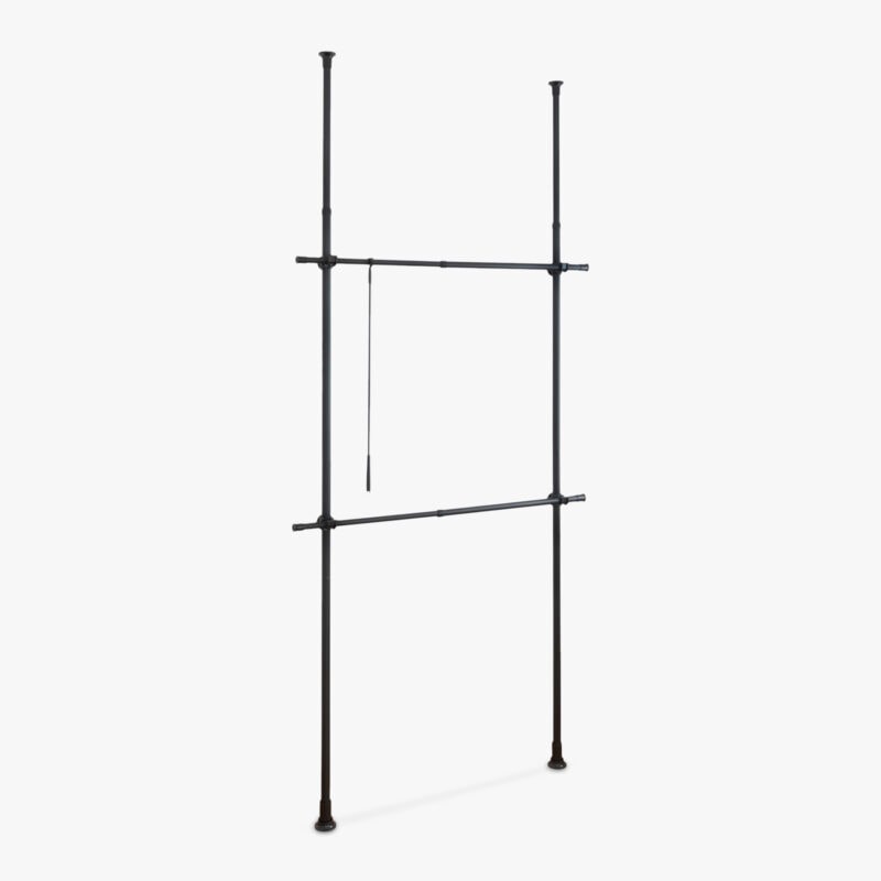 Clothes stand with 2 horizontal rails