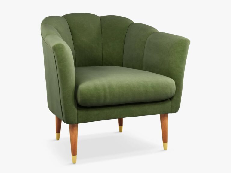 Green velvet accent chair