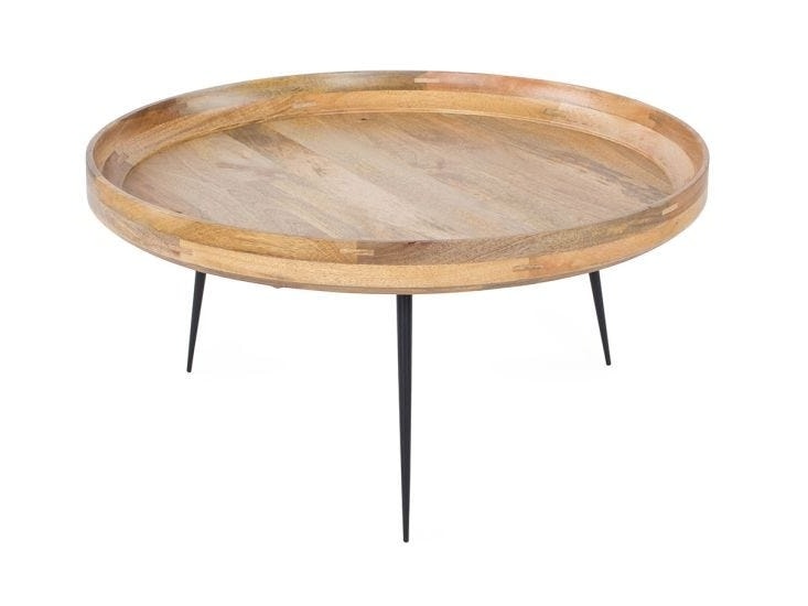 Large round mango wood table