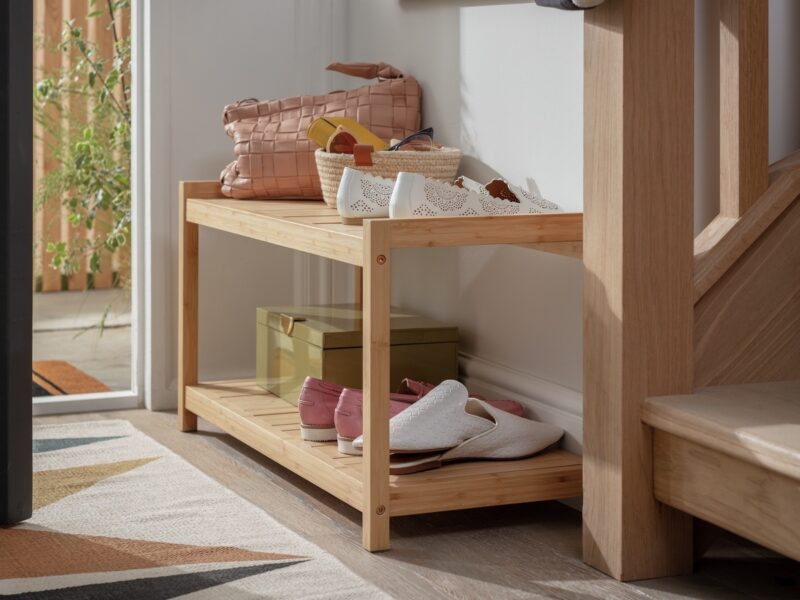 Bamboo shoe shelf