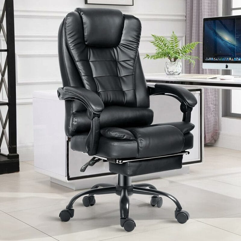 Black PU leather office chair