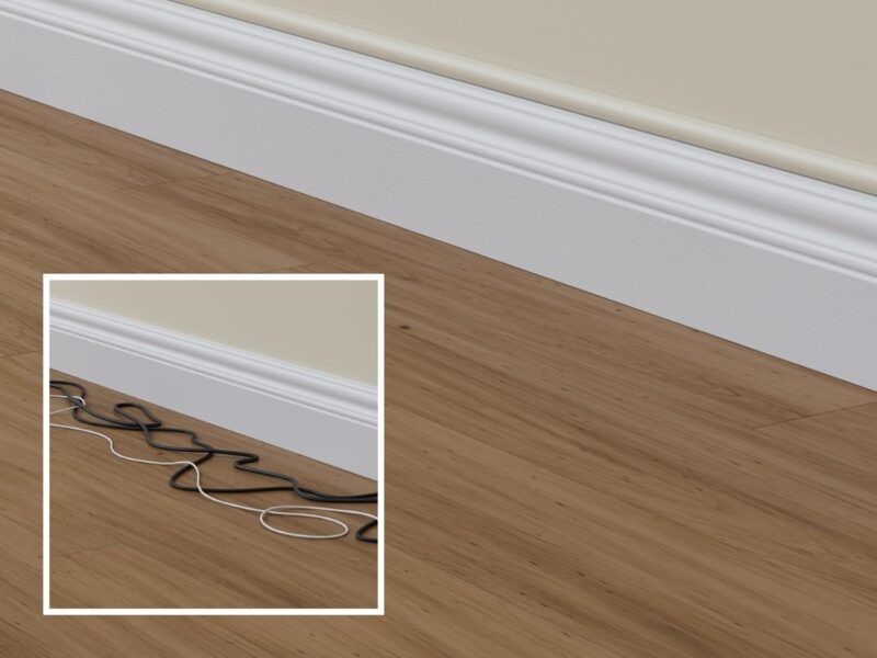 Above skirting cable trunking