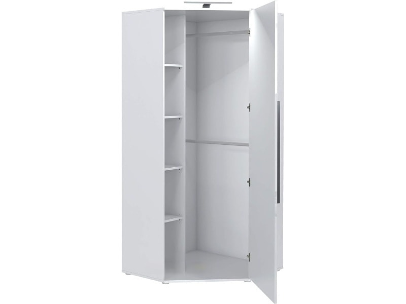 White gloss corner wardrobe