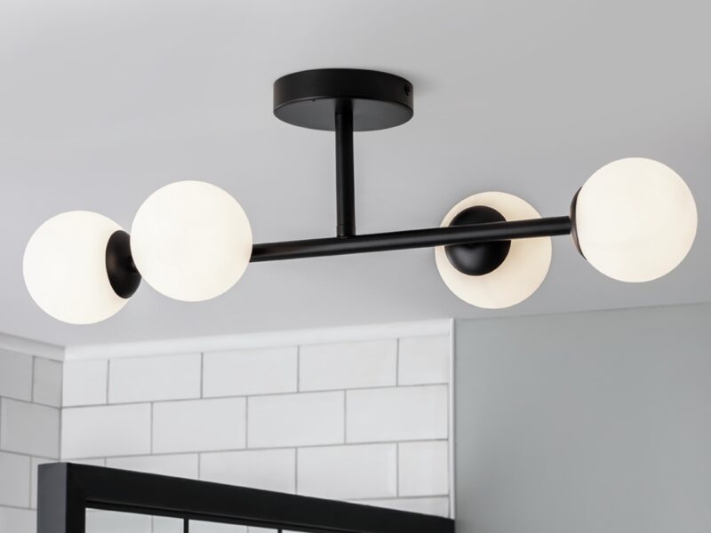 Black 4 arm ceiling light