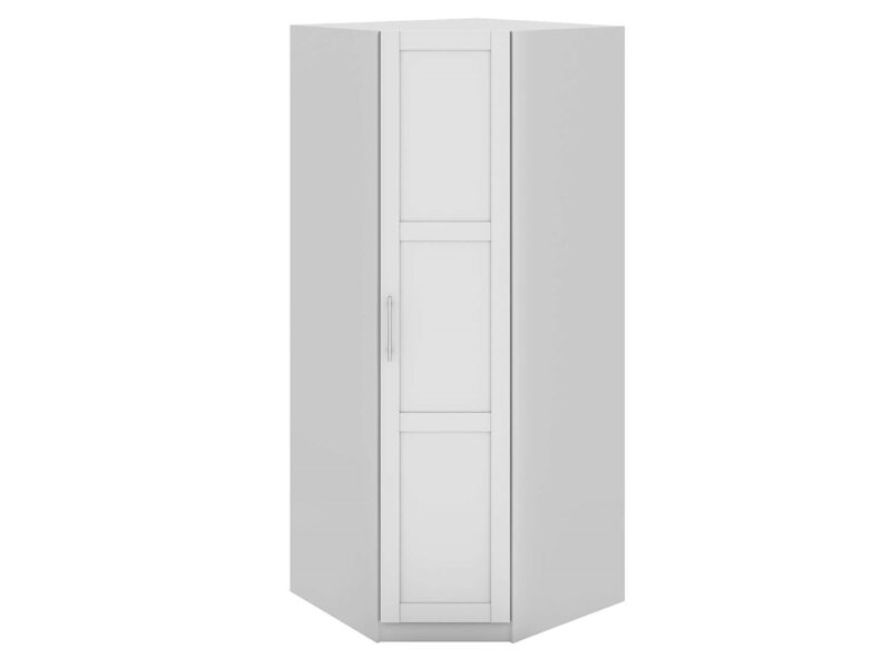 White/grey corner wardrobe with panelled door