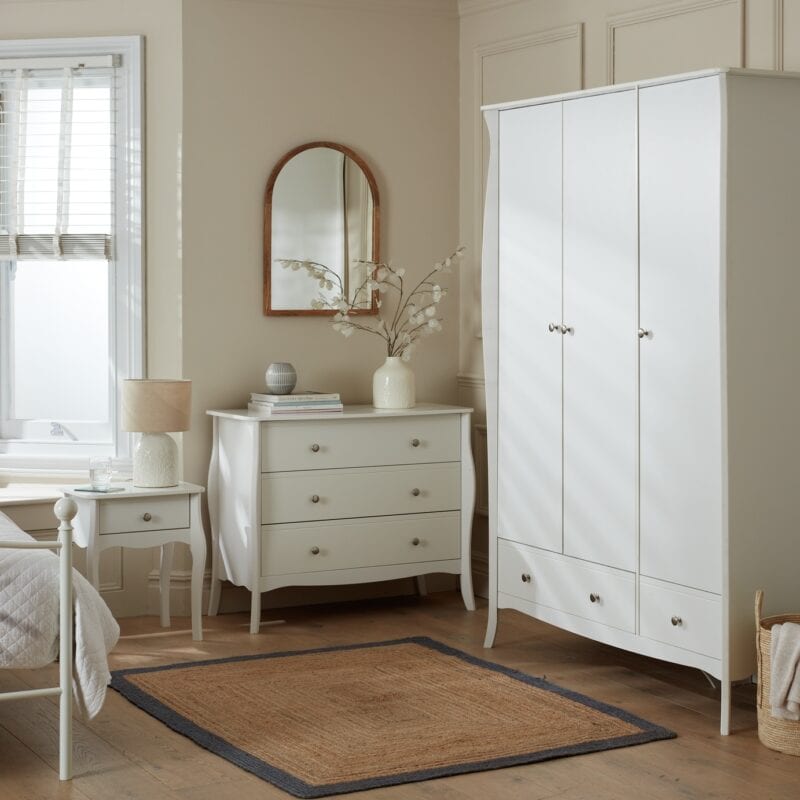 White-painted Provence-style bedroom furniture