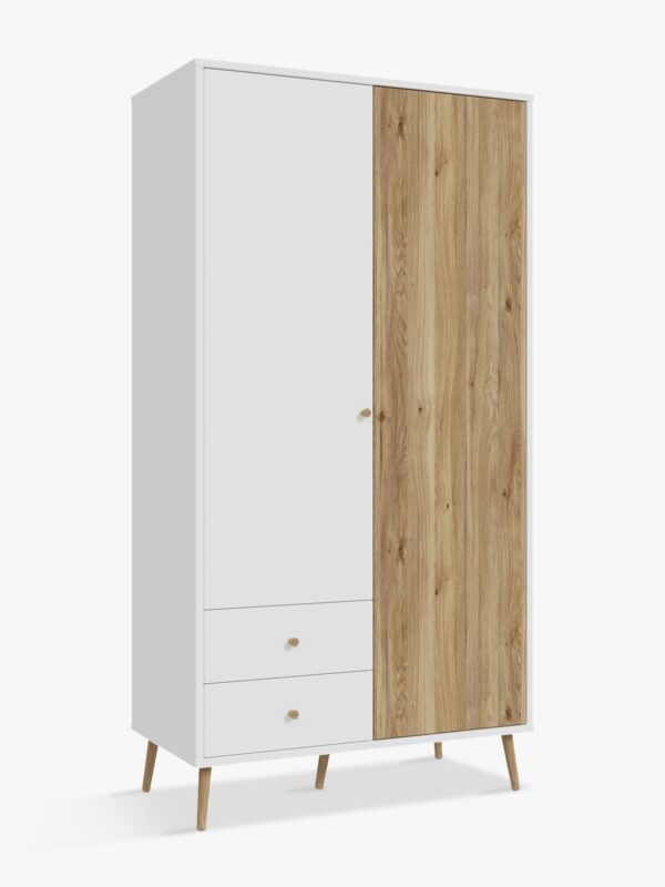 Oak/white 2-door wardrobe