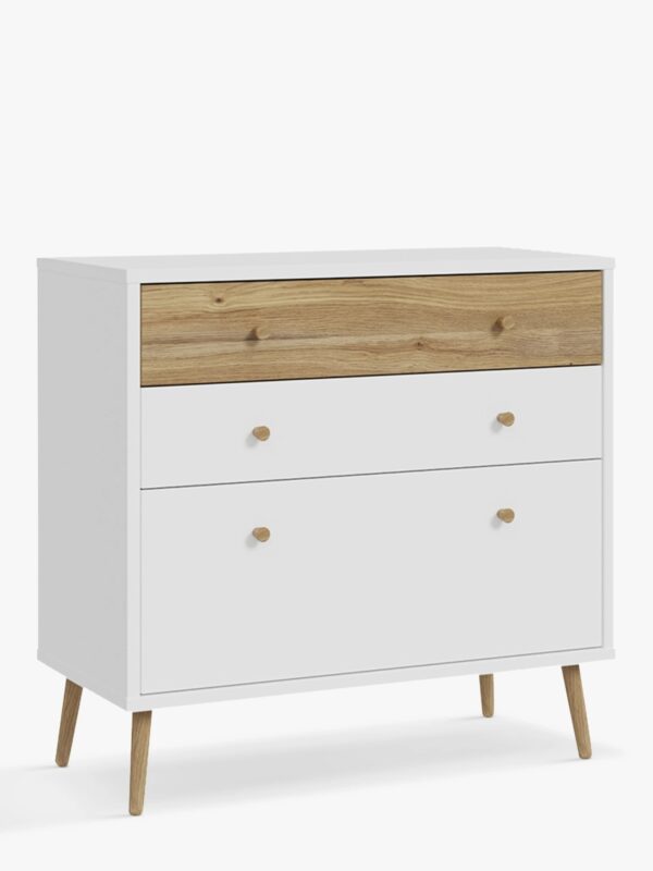 Oak/white 3 drawer chest