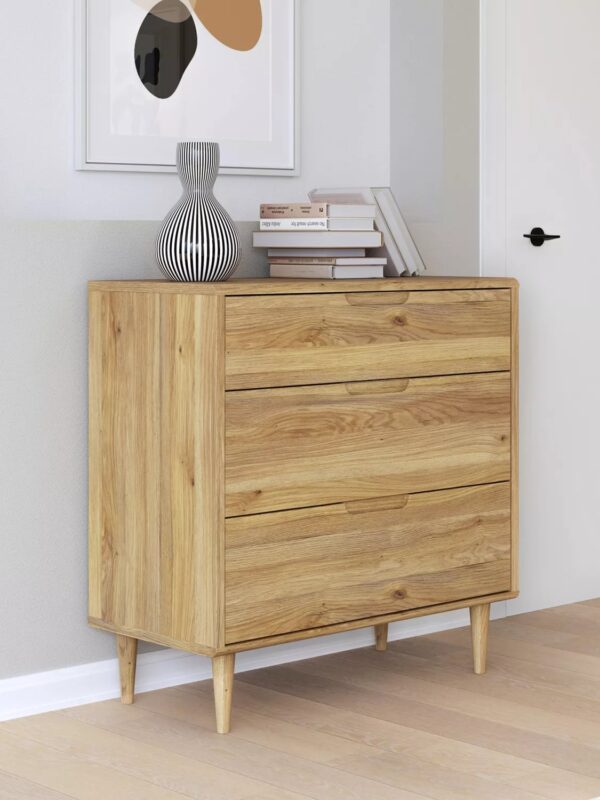 Oak 3-drawer chest