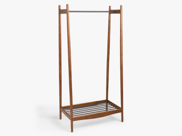 Mid-century inspired clothes rail with shoe shelf