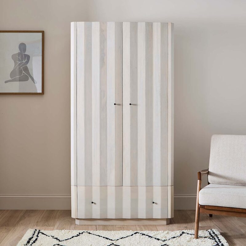 2-door mango wood wardrobe