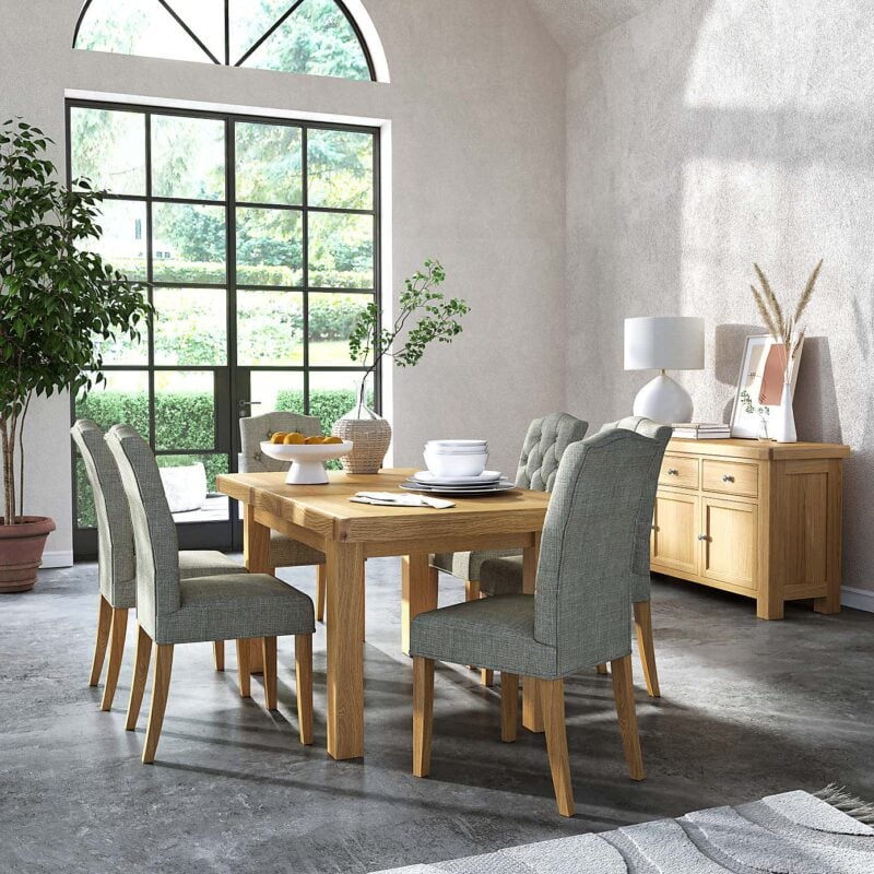 Oak extending dining table