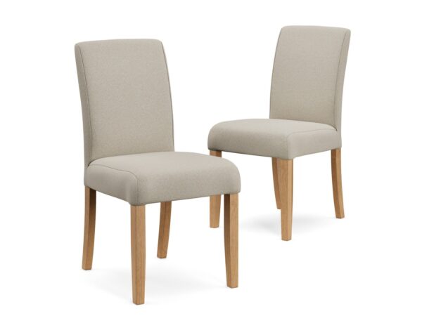 Pair of high back upholstered dining chairs