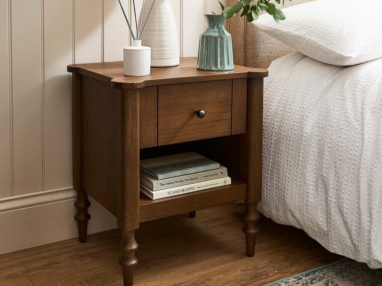 Oak finish bedside table