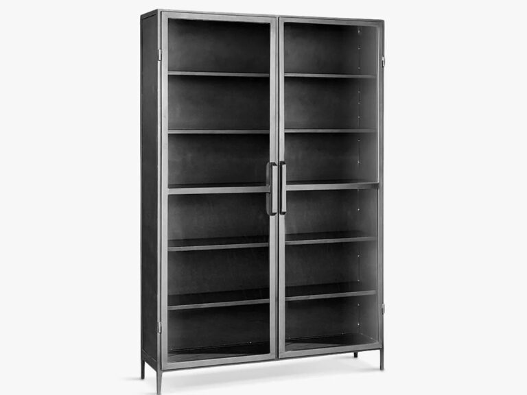 Grey iron 2-door display cabinet