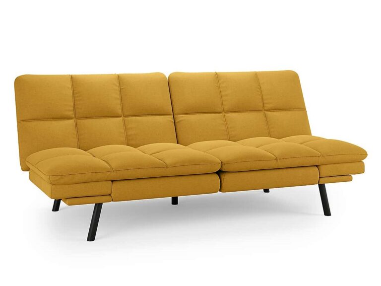 Mustard fabric sofa bed