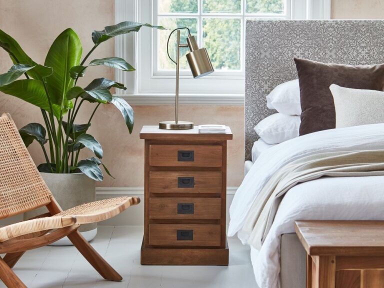 Teak bedside drawer chest