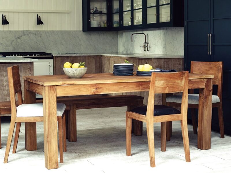 Solid teak dining table